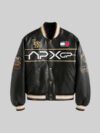 APXGP Tommy Hilfiger F1 Movie Faux-Leather Varsity Jacket Black