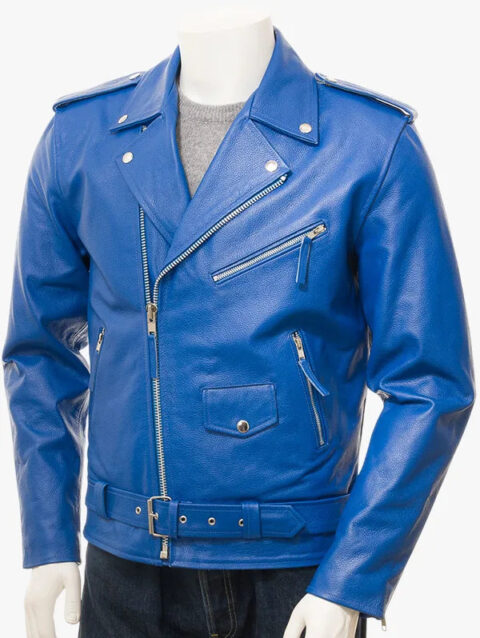 ASHCOMBE Blue Biker Jacket