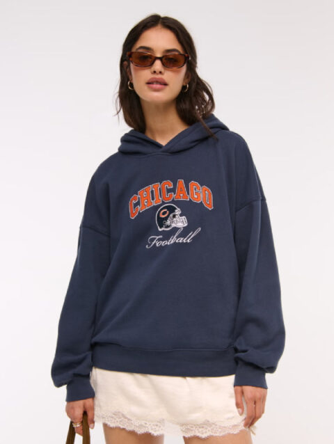Abercrombie Chicago Bears Sunday Hoodie Blue
