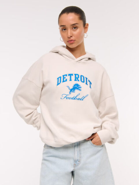 Abercrombie Detroit Lions Sunday Hoodie White