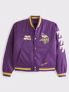 Abercrombie Minnesota Vikings Varsity Bomber Jacket Purple