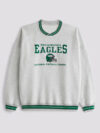 Abercrombie Philadelphia Eagles Crew Sweatshirt Heather Grey