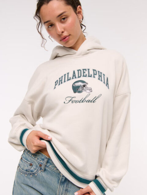 Abercrombie Philadelphia Eagles Sunday Hoodie White