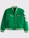 Abercrombie Philadelphia Eagles Varsity Bomber Jacket Green