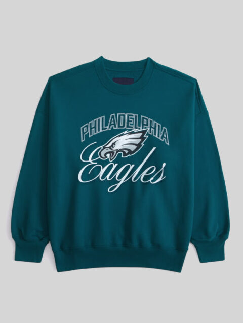 Abercrombie Philadelphia Eagles Vintage Sunday Crew Green