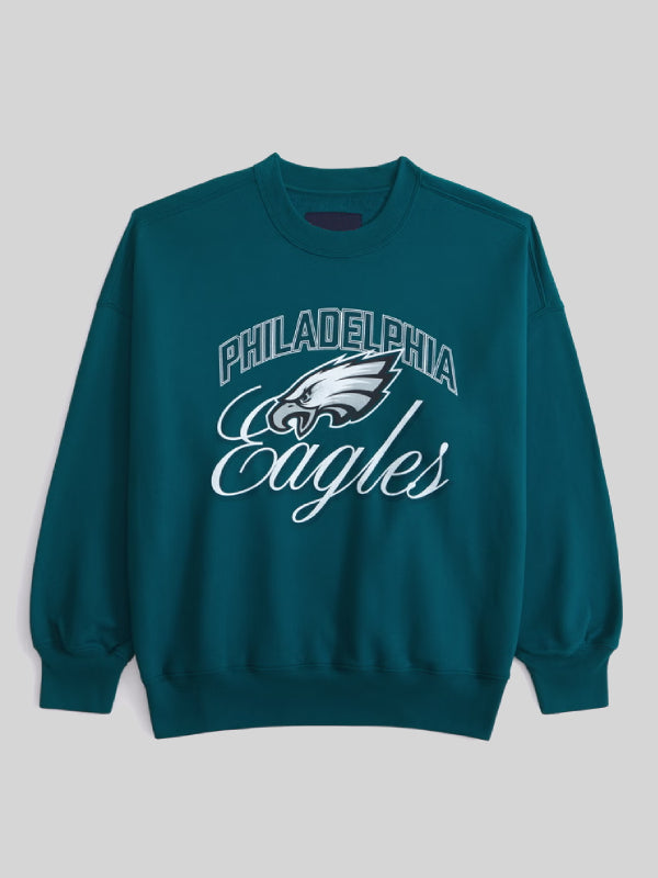 Abercrombie Philadelphia Eagles Vintage Sunday Crew Green