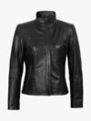 Acerra Womens Leather Cafe Racer Biker Jacket