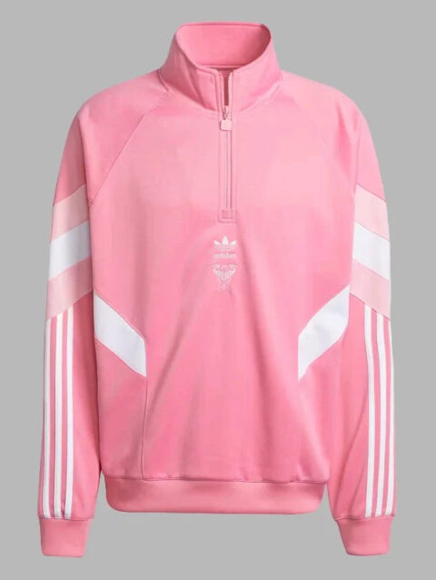 Adidas Inter Miami CF Originals Half-Zip Crew Sweatshirt Pink