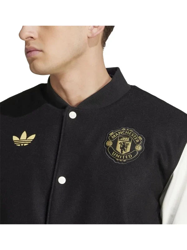 Adidas Manchester United Chinese New Year Varsity Jacket Black and White