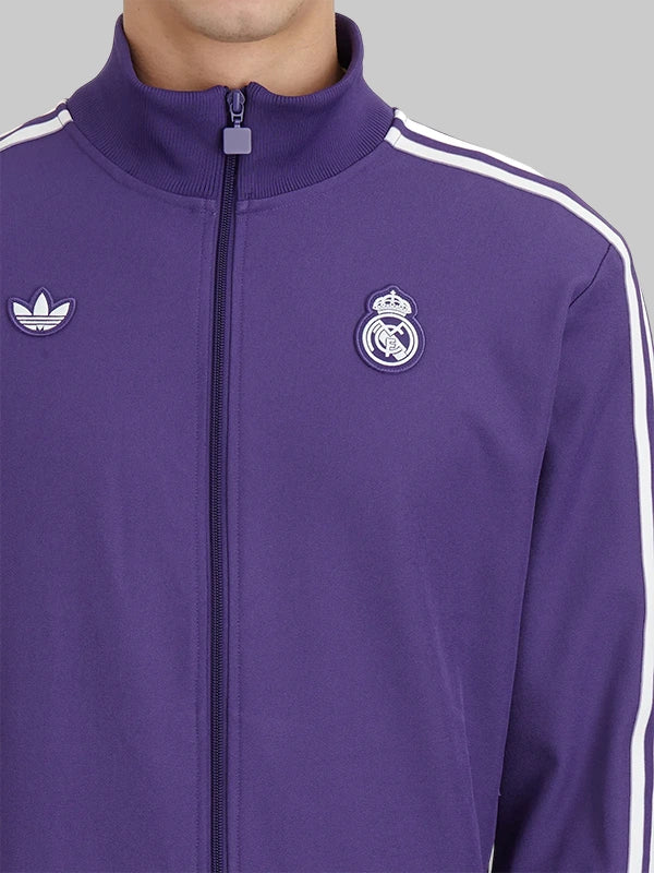 Adidas Originals Mens Purple Real Madrid Terrace Icons Track Top Jacket