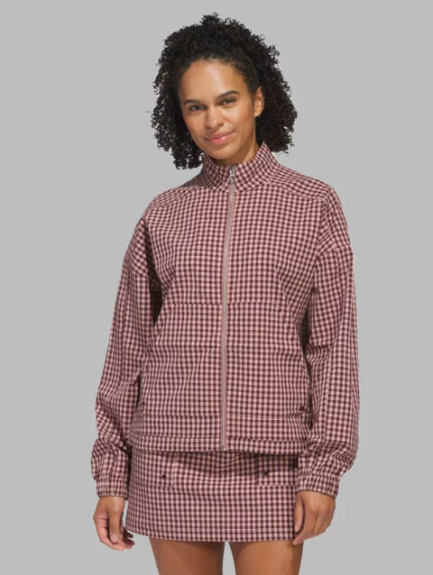 Adidas Ultimate365 Gingham Jacket Burgundy