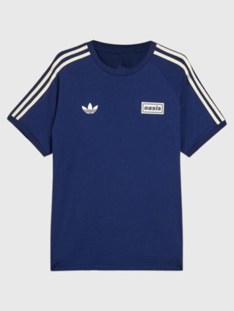Adidas x Oasis Tour 3-Stripes Navy Blue T-Shirt