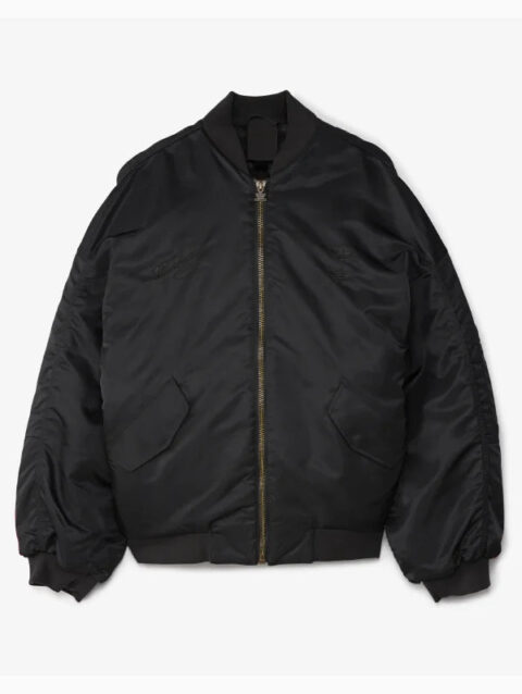 Adidas x Willy Chavarria Black Satin Bomber Jacket