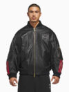 Adidas x Willy Chavarria Bomber Leather Jacket Black