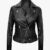 Aldo Womens Asymmetrical Black Leather Jacket