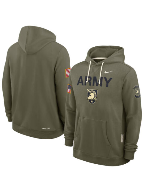 Army Black Knights Nike 2025 Military Appreciation Hoodie Olive