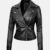 Asymmetrical Black Leather Biker Jacket Womens