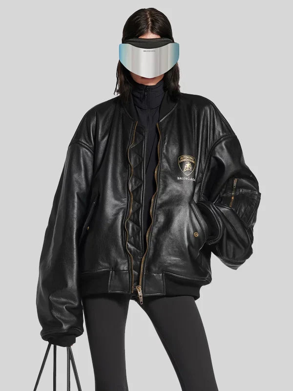 Balenciaga I Automobili Lamborghini Oversized Black Bomber Jacket