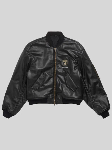 Balenciaga I Automobili Lamborghini Oversized Bomber Jacket Black
