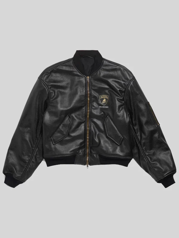 Balenciaga I Automobili Lamborghini Oversized Bomber Jacket Black