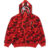 Bape x Stray Kids Shark Full Zip Hoodie Red