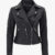 Bari Women Asymmetrical Leather Moto Jacket