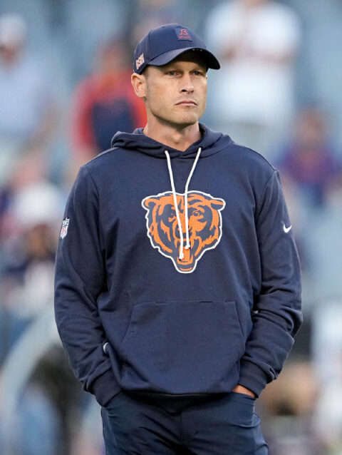 Ben Johnson Chicago Bears Sideline Hoodie Blue