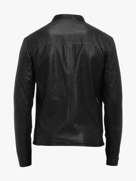 Black Edge Mens Leather Biker Jacket