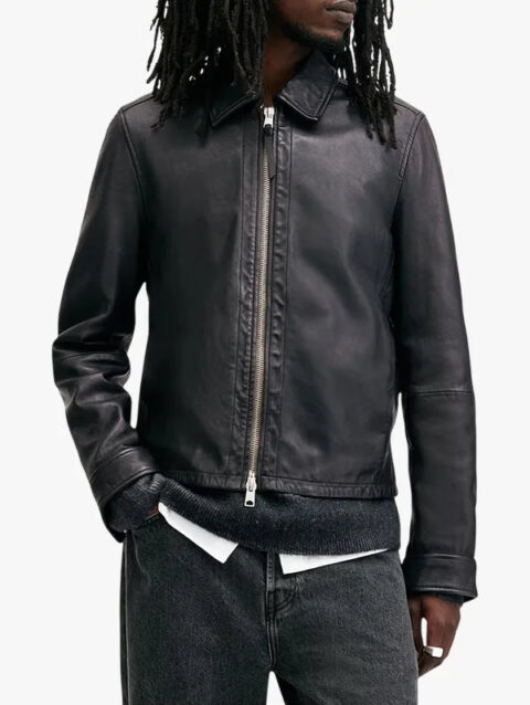 Black Leather Erol Jacket Mens