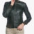 Bomber Dark Green Women Moto Jacket