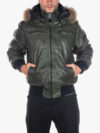 Boston Green Down Jacket With Hood