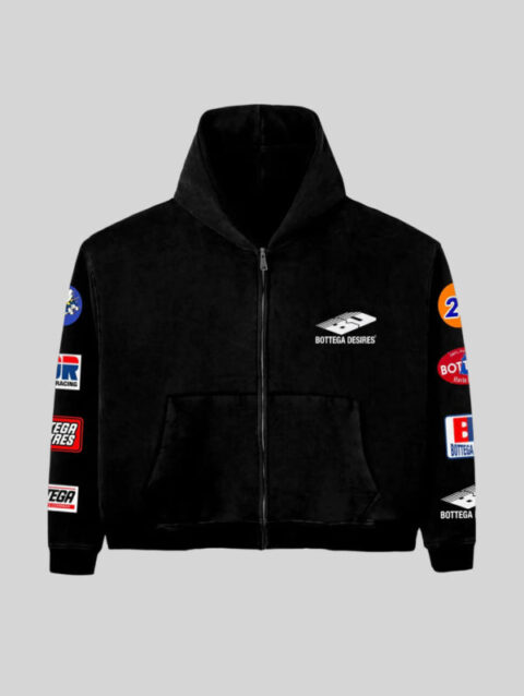 Bottega Desires Patches Hoodie Black