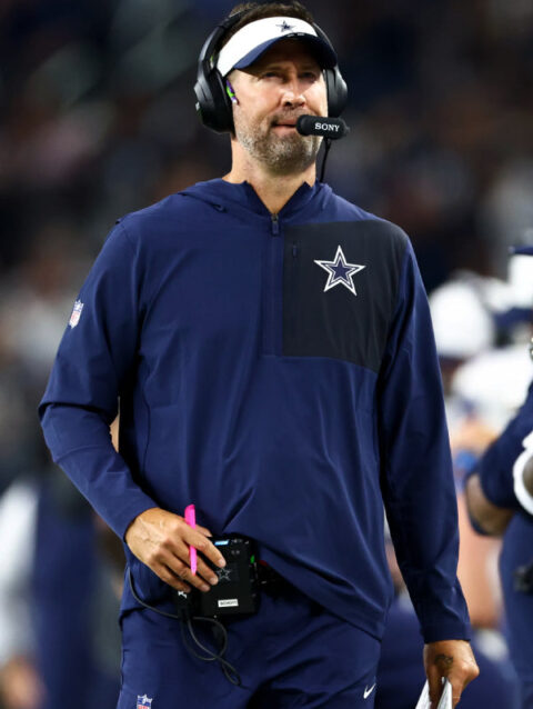 Brian Schottenheimer Dallas Cowboys Half-Zip Hoodie Jacket Blue