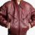 Burgundy Leather Bomber Jacket
