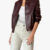 Burgundy Leather Bomber Nova Jacket