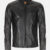 Burton Mandarin Collar Black Leather Jacket