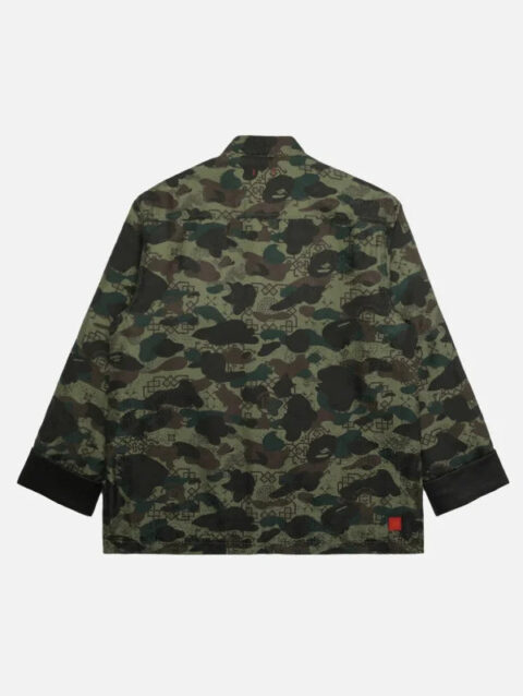 CLOT x BAPE Chinese Silk Green Padded Jacket