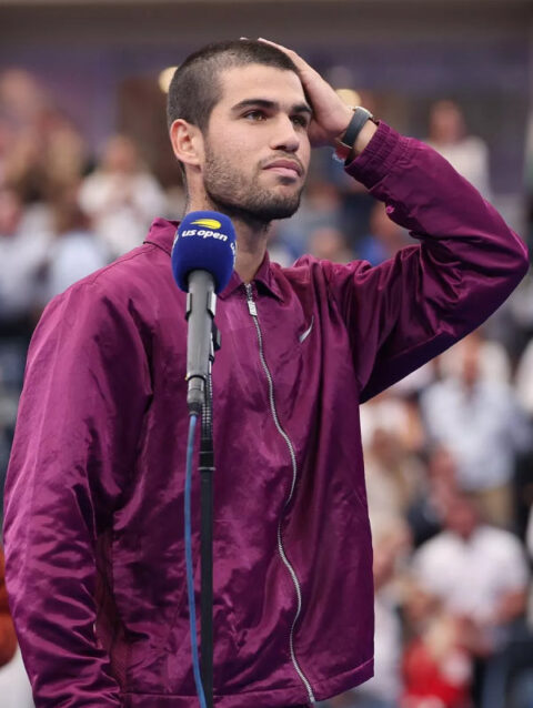 Carlos Alcaraz US Open Nike Burgundy Jacket