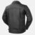 Caven Black Motorcycle Leather Jacket Back Pose