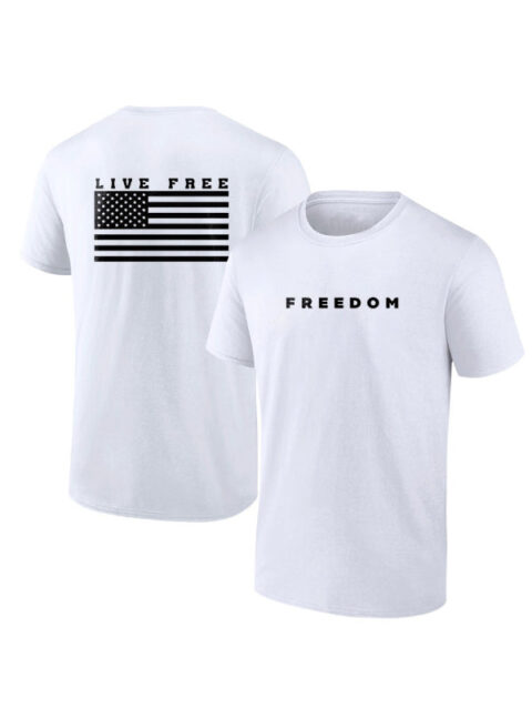 Charlie Kirk Freedom Live Free USA Flag T-shirt White