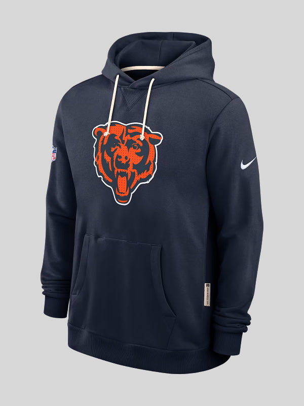Chicago Bears Initial Home Sideline Men_s Nike Dri-FIT NFL Pullover Hoodie Blue