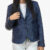 Classic 712 Women's Blue Genuine Leather Jacket