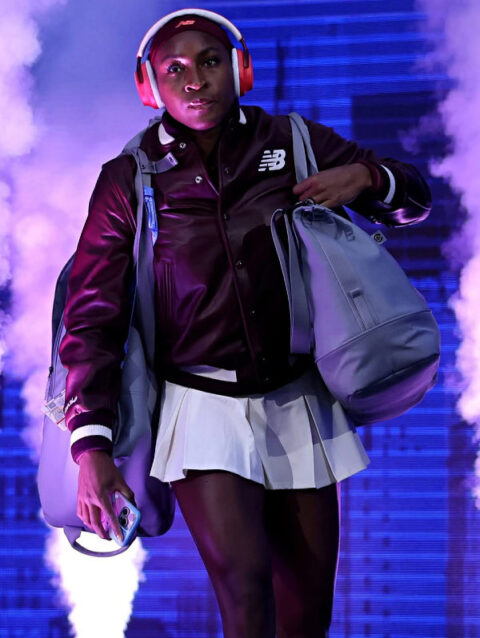 Coco Gauff New Balance Leather Jacket Us Open