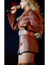 Cowboy Carter Tour Beyonce croc embossed leather jacket brown