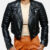 Cropped Black Leather Jacket Womens