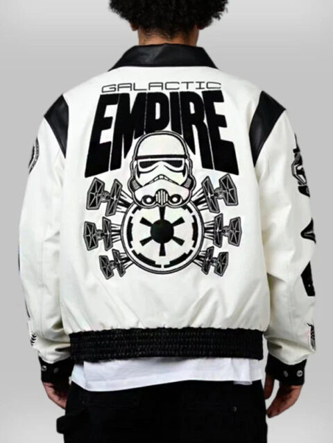Culture Kings X Jeff Hamilton X Star Wars Galactic Empire Leather Jacket White