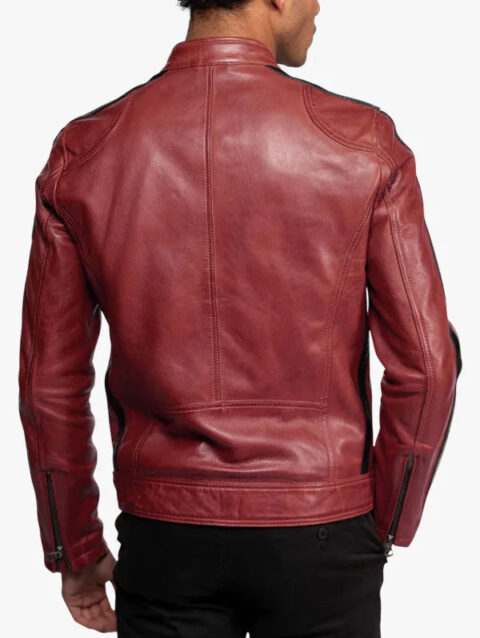 Daytona 73 Red Leather Striped Jacket