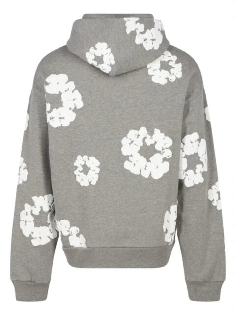 Denim Tears Printed Cotton Wreath Hoodie Grey