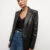 Dickey Veronica Beard Leather Jacket Blazer Black