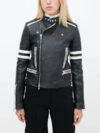 Diesel Black_White Leather Moto Jacket